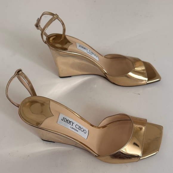 Jimmy Choo Brien 85MM Patent Wedge Sandals - Picture 5 of 9